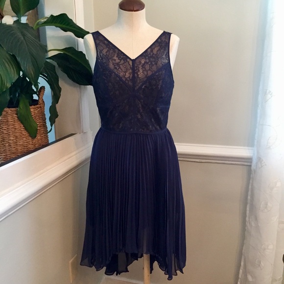 BCBG Paris Dresses & Skirts - BCBG Paris “Lilly” navy blue dress with lace
